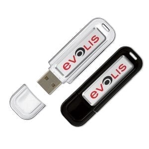 Personnalisation clé USB avec sticker doming