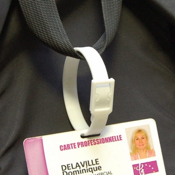 lanière attache badge carte identification bagage lanière blanche