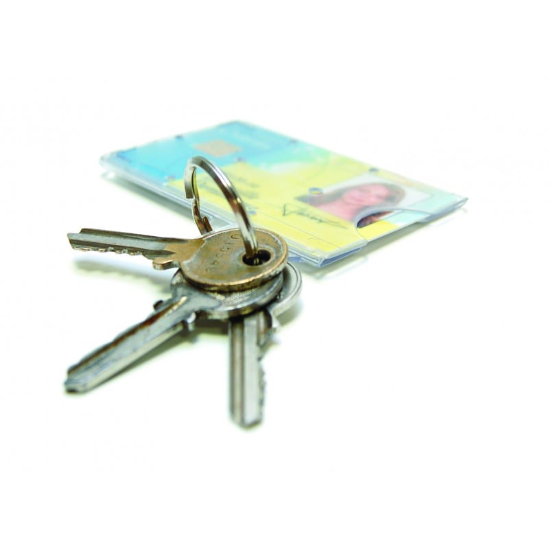 Porte-badge à mousqueton avec clip et anneau porte-clés - Karteo GmbH