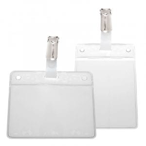 Porte-cartes PVC souple transparents prêt à l'emploi avec clip lanière