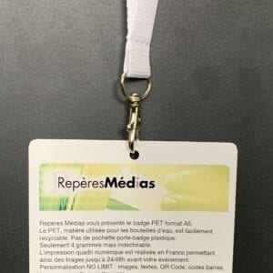 Porte-badge Avec Cordon Tour De Cou - Étui Rigide Coulissant Pour Carte D'identité, Badge Professionnel, Clés